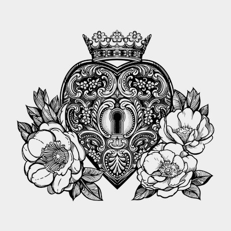 переводная татуировка сердечная ларь