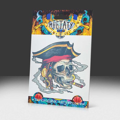 temporary tattoo for men, pirate, skull