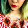 gold tattoo set "fiery mosaic"