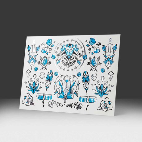 silver tattoo “heavenly crystal”