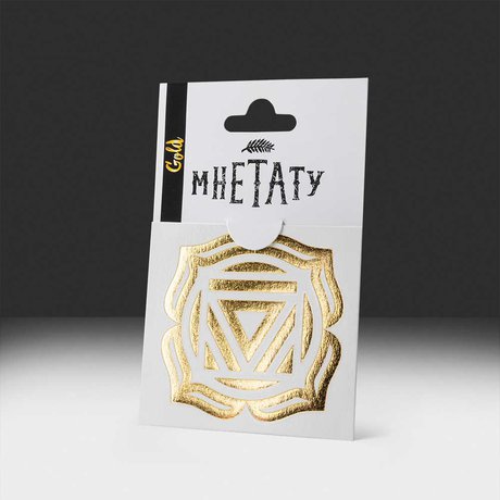 temporary tattoo golden lotus with pyramid