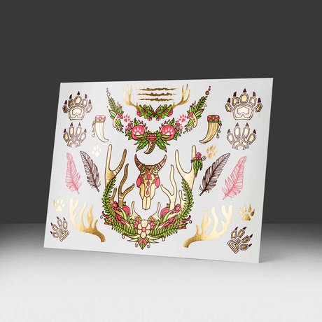 golden tattoo "forest stag"