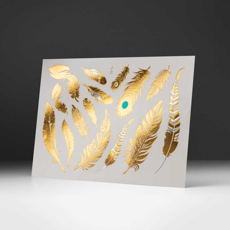 golden feather flash tattoos
