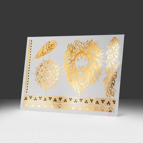 переводная татуировка golden lion