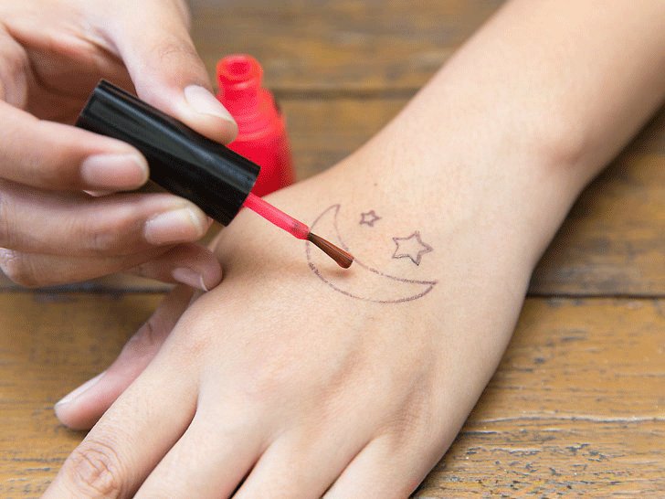 temporary tattoo, transfer tattoo, how to make temporary tattoo with nail polish