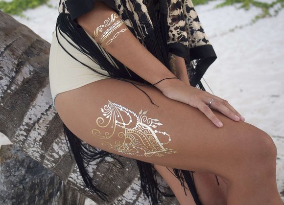 gold flash tattoos, gold temporary tattoos, flash tattoos